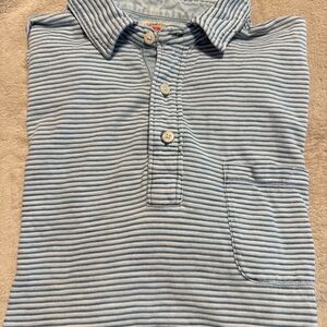 Faherty Blue Striped Polo Shirt
